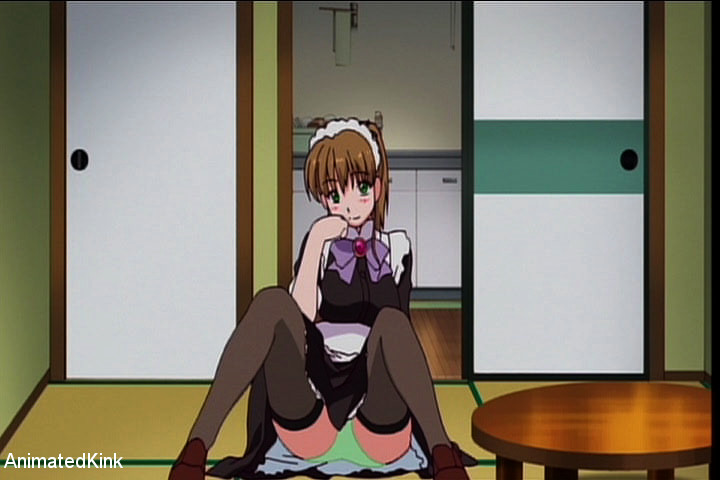 Leashed anime housemaid in sexy stockings satisfying her - Picture 2