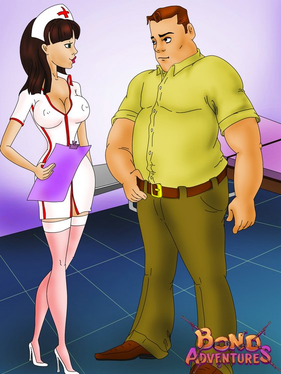 Sexy shaped toon brunette nurse in sexy - BDSM Art Collection - Pic 1