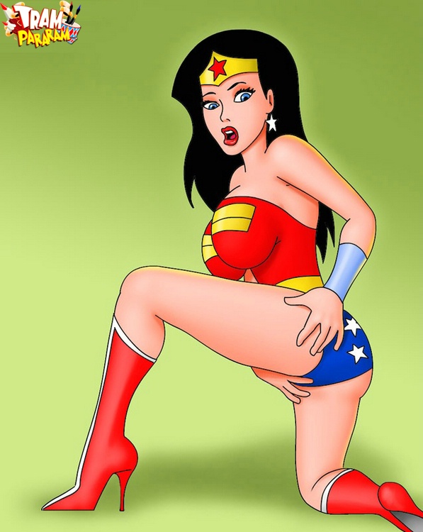 Sexy toon Supergirl rubbing her wet pussy through her panty.