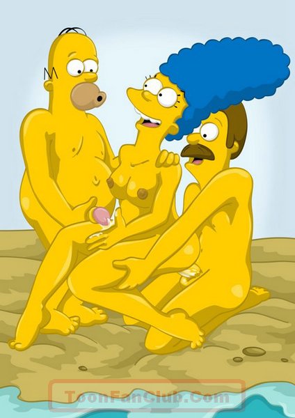 Maude Flanders Porn Animation - Hot Marge Simpson and her friend Maude - Cartoon Sex - Picture 1