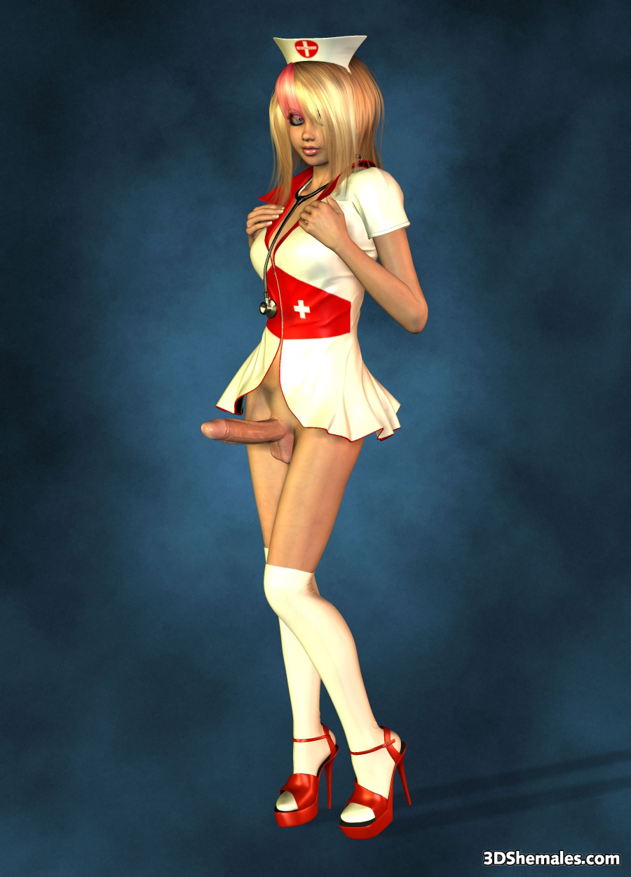Free 3d Shemale Cartoons - Sexy blond 3D shemale as a nurse - Cartoon Porn Pictures - Picture 9