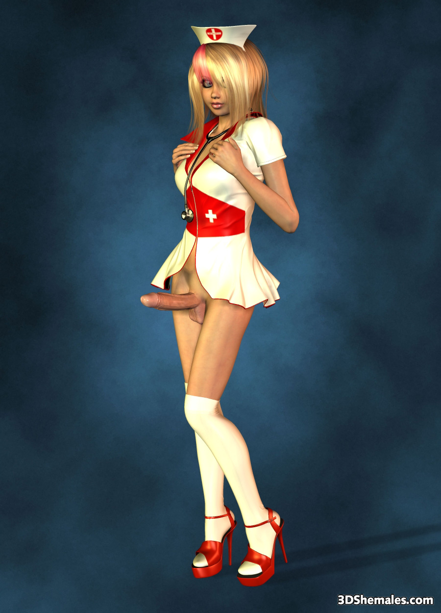 3d Cartoon Nurse - Sexy blond 3D shemale as a nurse - Cartoon Porn Pictures - Picture 9