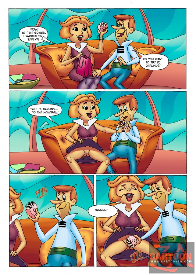 Jane raises skirts for George to use sex toy - Cartoon Sex - Picture 2