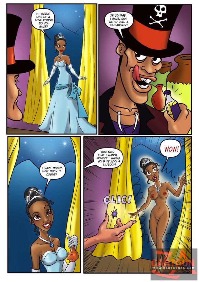 Princess Tiana strips nude and sucks on Dr. - Cartoon Sex - Picture 1