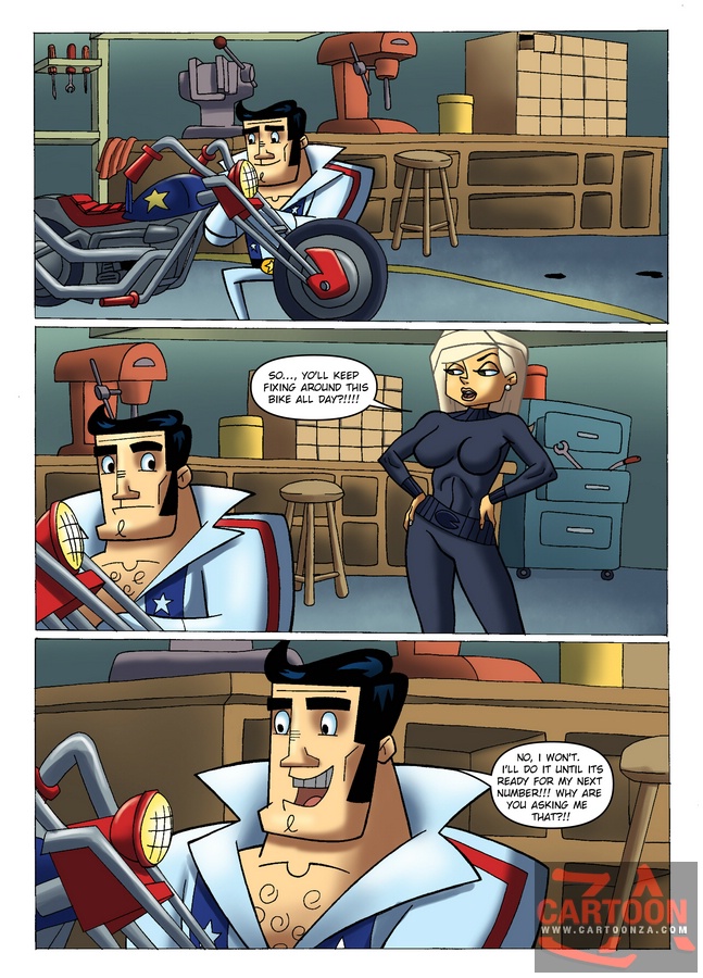 Seductive Agent B strips nude to distract - Cartoon Sex - Picture 1