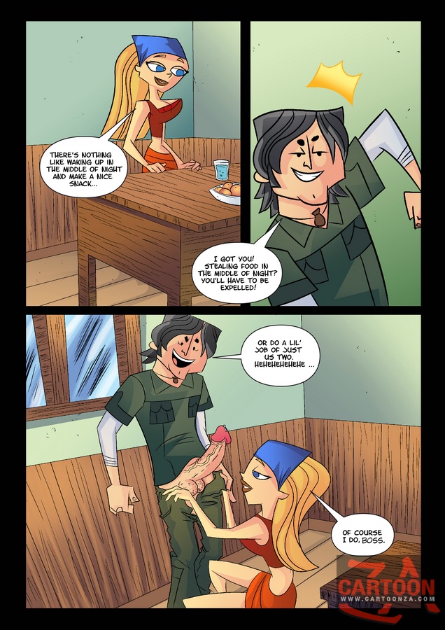 Slutty cute Lindsay kneels to suck - Cartoon Sex - Picture 1