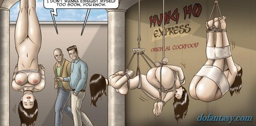 Suspended latex sex slaves violently - BDSM Art Collection - Pic 1