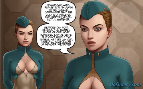 Busty space stewardesses discussing - BDSM Art Collection - Pic 1