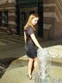 Gorgeous teen plays in the water on a - Picture 7