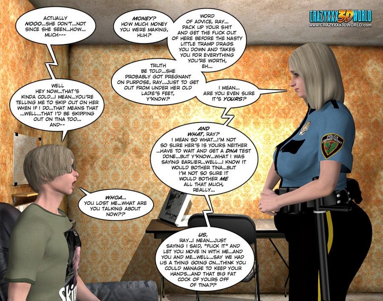 Horny blone 3d pollice officer rides a - Cartoon Sex - Picture 3