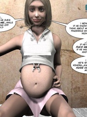Blonge 3d preggo girl feels horny in restroom - Cartoon Sex - Picture 7