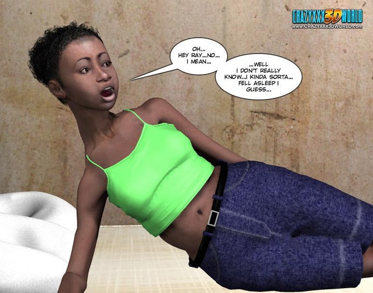 Petite ebony chick and horny white guy in hot - Cartoon Sex - Picture 4