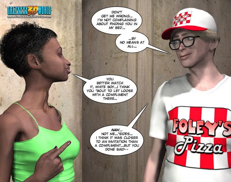 Petite ebony chick and horny white guy in hot - Cartoon Sex - Picture 6