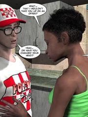 Petite ebony chick and horny white guy in hot - Cartoon Sex - Picture 7