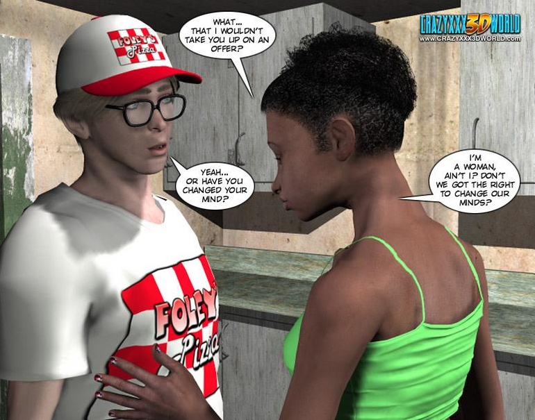 Petite ebony chick and horny white guy in hot - Cartoon Sex - Picture 7