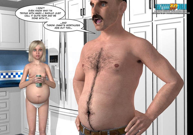 Blonde pregnant 3d girl in tight white - Cartoon Sex - Picture 6