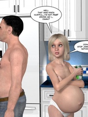 Blonde pregnant 3d girl in tight white - Cartoon Sex - Picture 8