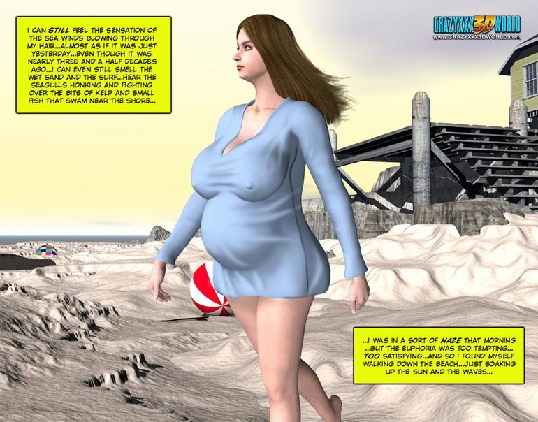 Horny busty 3d wife geetin naked on the beach - Cartoon Sex - Picture 3