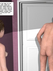 Blonde horny 3d guy spying on chubby girl in - Cartoon Sex - Picture 9