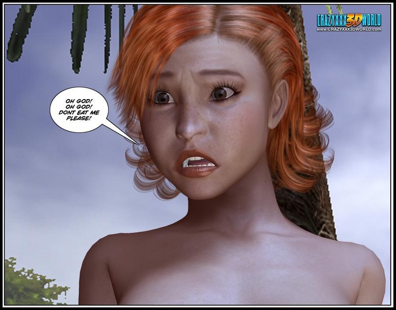 Hairy pussy 3d redhead babe tied to the tree - Cartoon Sex - Picture 13