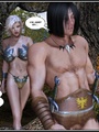 Muscular 3d guy and sexy busty elf babe - Picture 1
