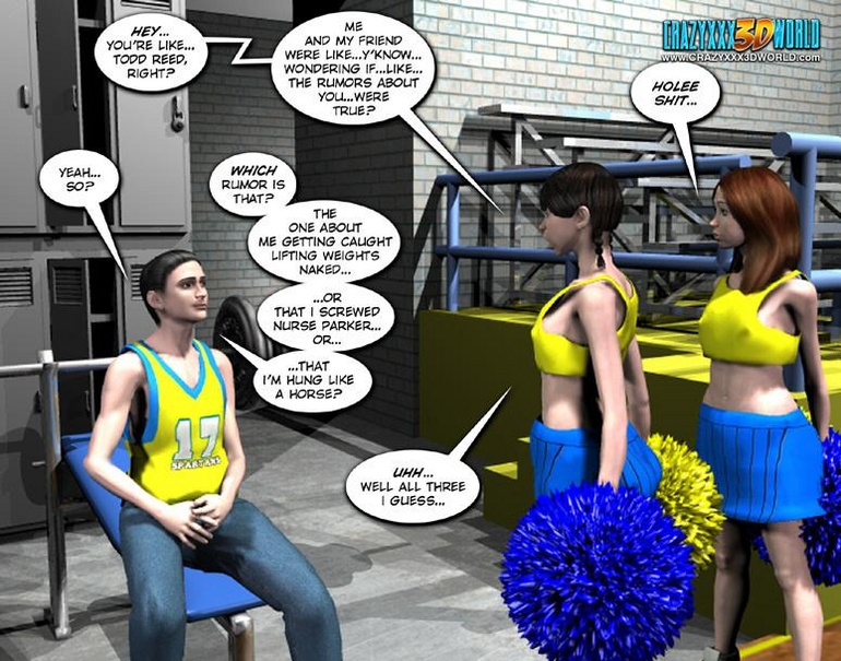 Two young 3d cheerleaders fucking young horny - Cartoon Sex - Picture 2