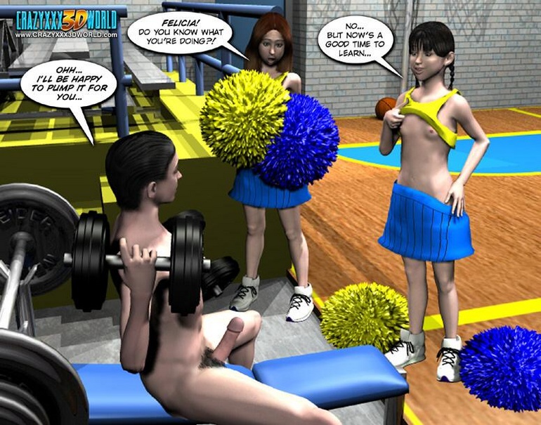 Two young 3d cheerleaders fucking young horny - Cartoon Sex - Picture 6