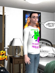 Horny naked 3d couple making virtual love via - Cartoon Sex - Picture 2