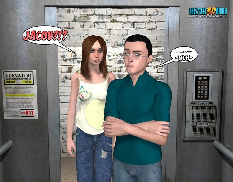 Lovely 3d brunette girl and her bf caught - Cartoon Sex - Picture 2