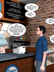 Busty 3d cashier girl gets her pussy licked - Cartoon Sex - Picture 3