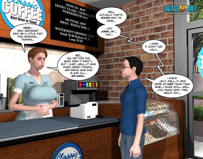 Busty 3d cashier girl gets her pussy licked - Cartoon Sex - Picture 3
