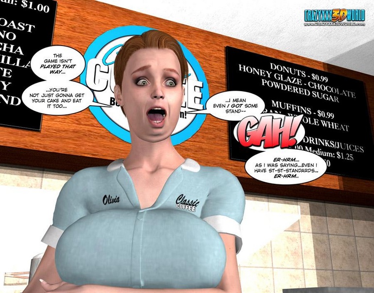 Busty 3d cashier girl gets her pussy licked - Cartoon Sex - Picture 9