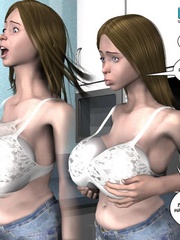 Lusty big tits 3d chick feels her pussy - Cartoon Sex - Picture 3