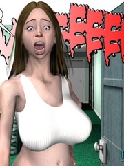Lusty big tits 3d chick feels her pussy - Cartoon Sex - Picture 16