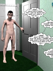 Sexy brunette 3d girl seduced young naked guy - Cartoon Sex - Picture 5