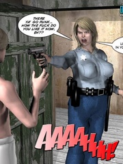 Plumm 3d police woman can't stand huge dick - Cartoon Sex - Picture 3