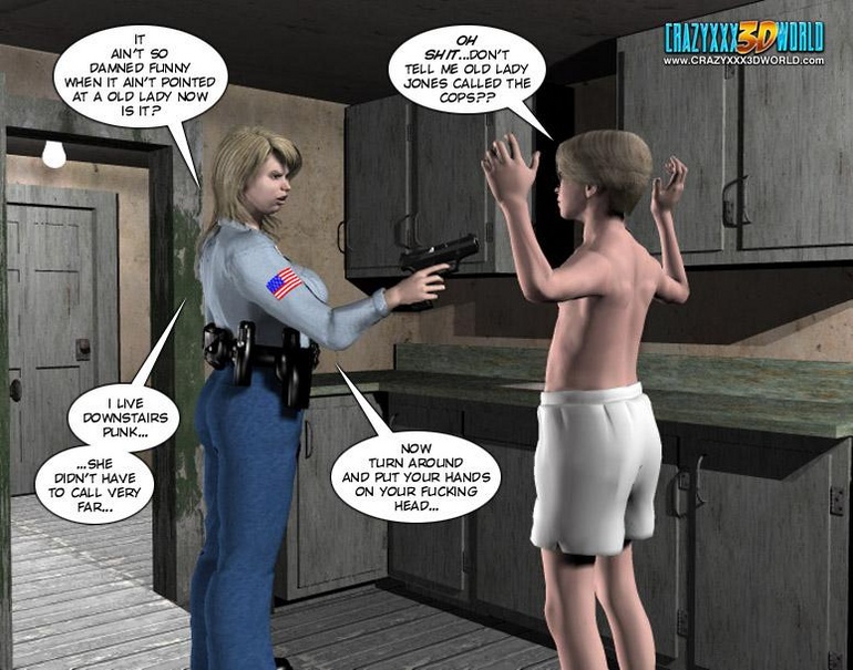 Plumm 3d police woman can't stand huge dick - Cartoon Sex - Picture 4