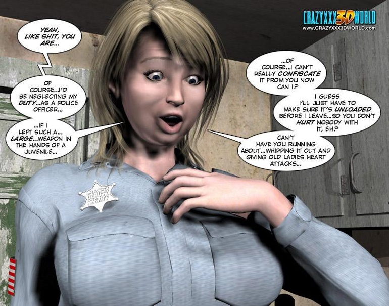 Plumm 3d police woman can't stand huge dick - Cartoon Sex - Picture 13