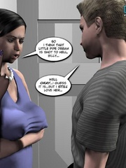 Plump smoking 3d woman seduced a younger guy - Cartoon Sex - Picture 8