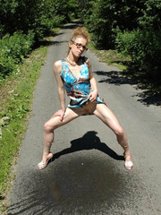 Teeny pissing in the middle of the country road - XXXonXXX - Pic 8
