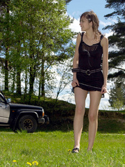 Spying on teen peeing behind the car - XXXonXXX - Pic 11