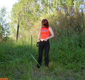 Spying on redhair teen peeing after beer