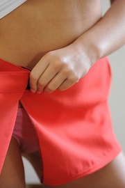 Nasty college girl Kayleigh Williams in red miniskirt and yellow panti.. - picture 5