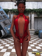 Ebony lusty 3d chick striptesing and posing - Cartoon Sex - Picture 1