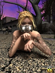 Blonde tattoed 3d babe posing in her sexy - Cartoon Sex - Picture 5