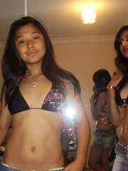 Two lovely indian college girls teasing in black - XXXonXXX - Pic 1