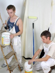 Two young painter twinks can't - Sexy Women in Lingerie - Picture 1