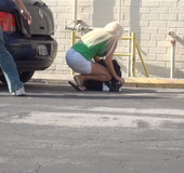 Hijacked car while she was sitting on knees and&hellip;