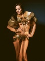 Naughty ertoic babe in fur cape looking - Picture 2