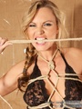 Tied up erotic blonde in black lingerie - Picture 8